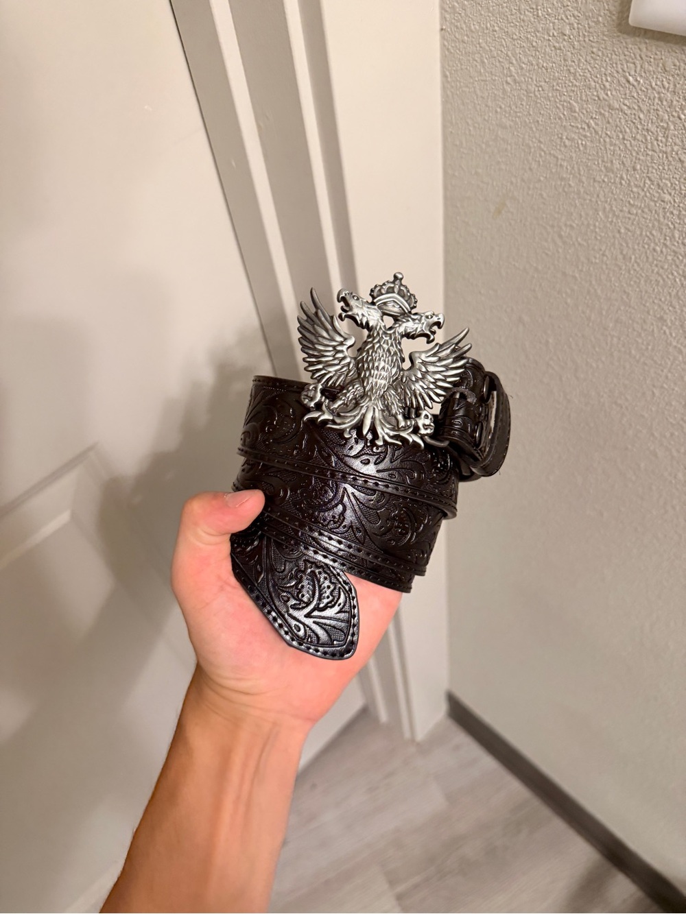 Silver Double Eagle Buckle Belt